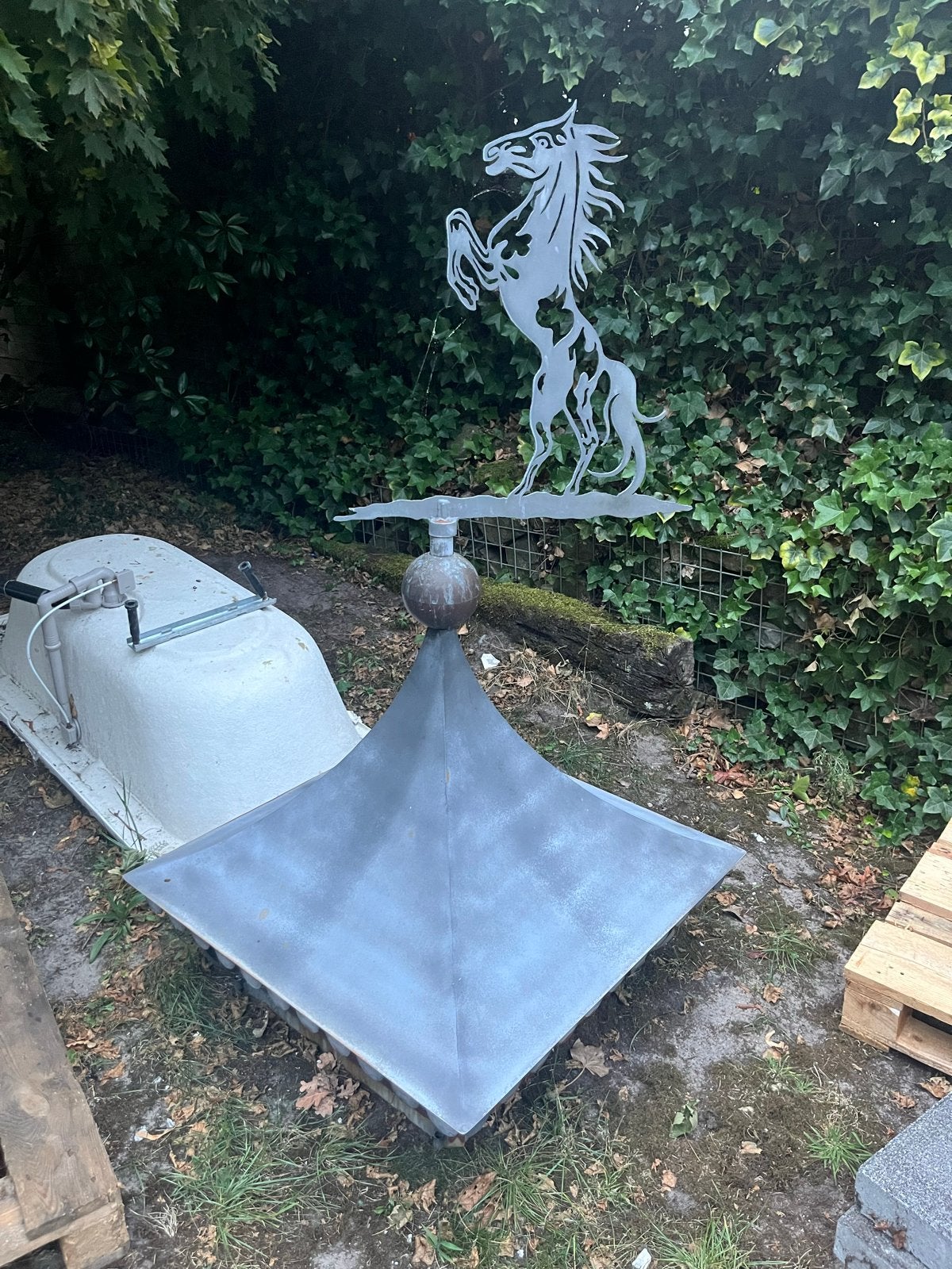 Unieke windwijzer met paard en kap, Tuin en Terras, Windwijzers en Windmolens, Ophalen, Gebruikt