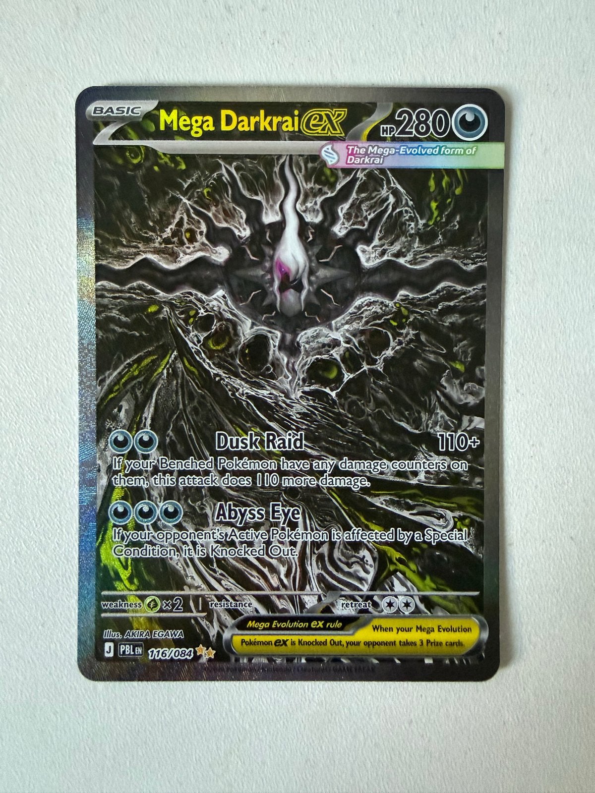Mega Darkrai EX 116/084 - Pokémon Kaart, Ophalen of Verzenden, Zo goed als nieuw, Losse kaart