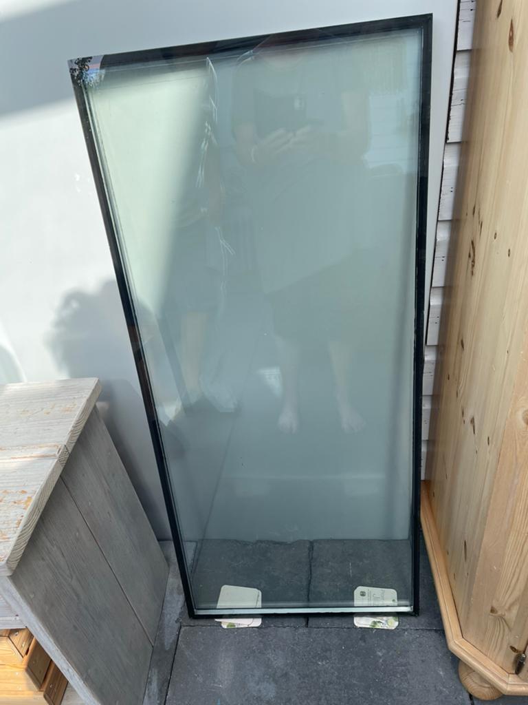 Dubbel glas 50,6x112,3, Ophalen, Gebruikt, Minder dan 80 cm