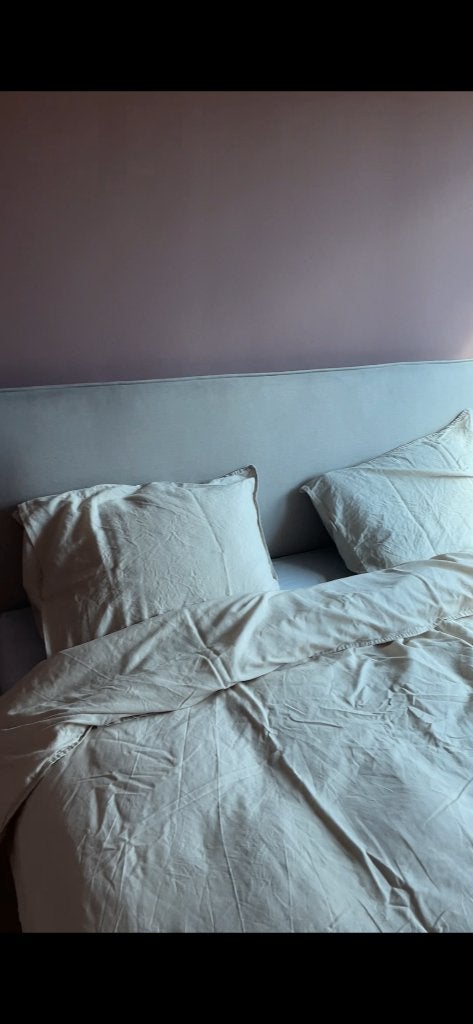 Hoofdbord bed NIEUW, Huis en Inrichting, Ophalen, Beige, 180 cm, Stof