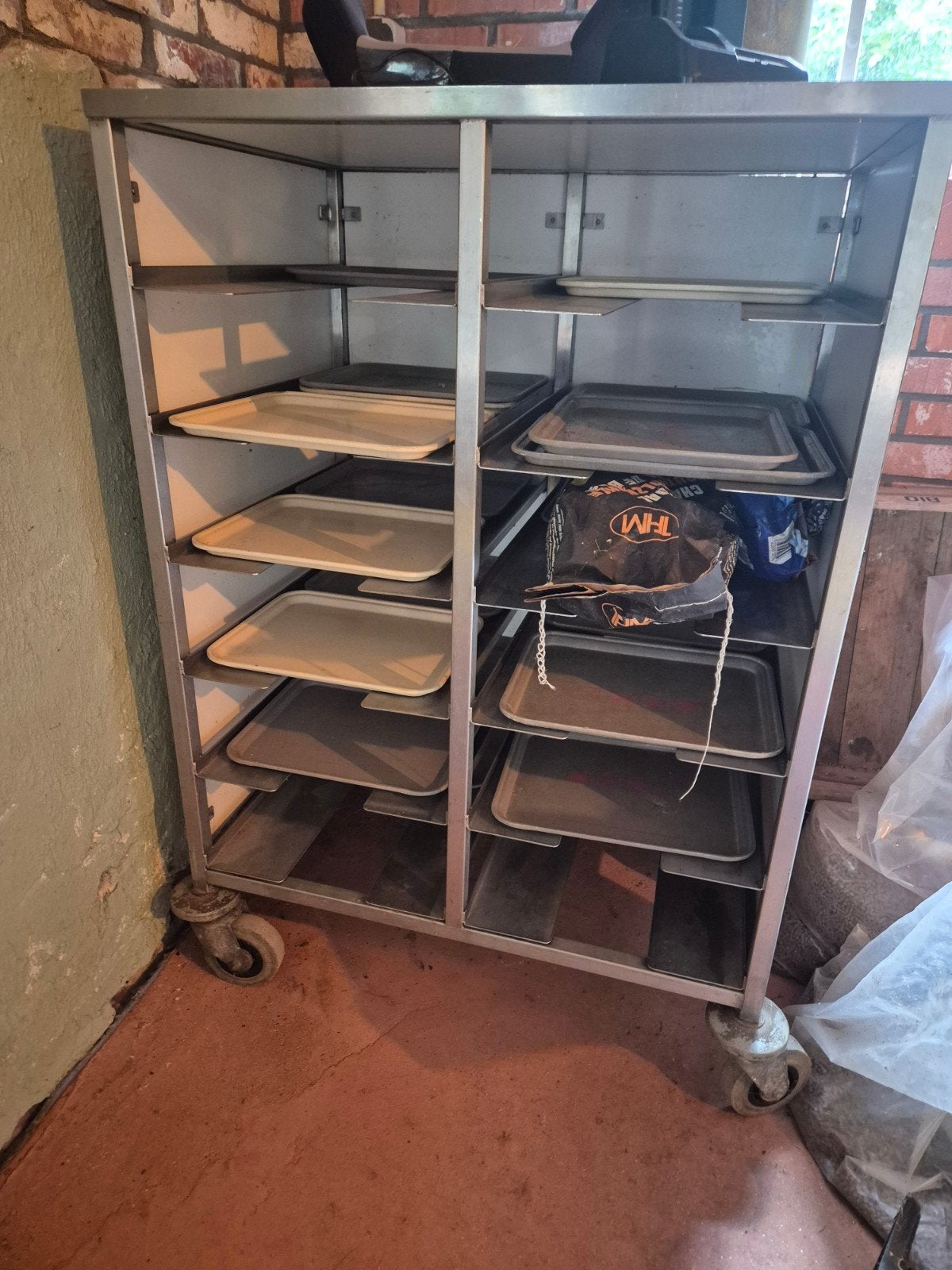 RVS Dienbladen Kar met Wielen - Horeca Transport, Ophalen