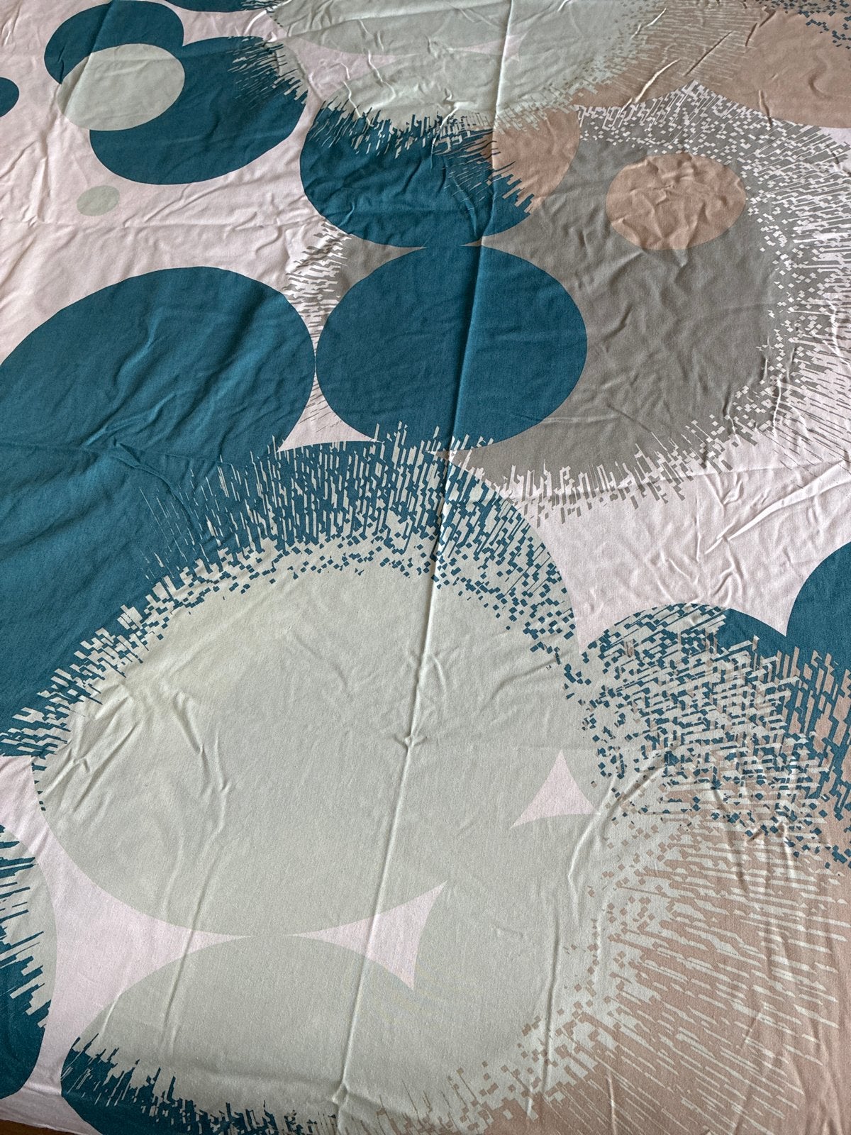 Dekbedovertrek met abstracte cirkels - Tweepersoons, Gebruikt, Blauw, Dekbedovertrek, Tweepersoons