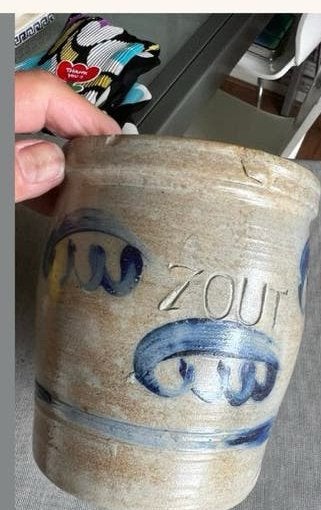 Oude zoutpot, Ophalen of Verzenden, Zo goed als nieuw