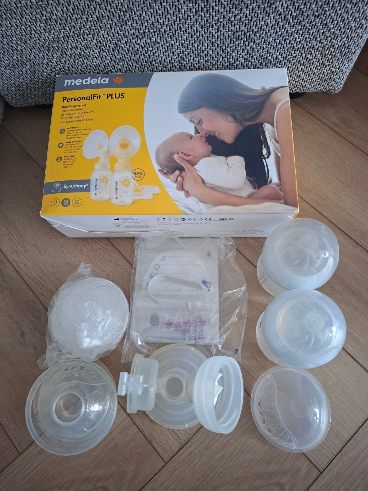 Medela personal fit plus dubbele pomp set, Ophalen of Verzenden, Zo goed als nieuw, Borstkolf