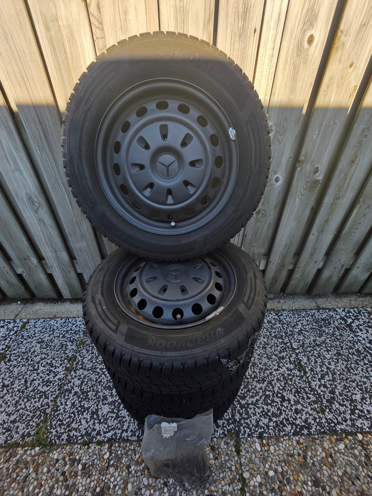 MB W639 Vito Stalen  16 inch 195/65/16 Velgen met Hankook Wi, 16 inch, Banden en Velgen, Bestelwagen, Gebruikt