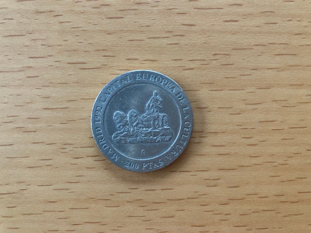 1 munt van 200 Spaanse Peseta uit 1991, Ophalen of Verzenden, Overige landen, Losse munt