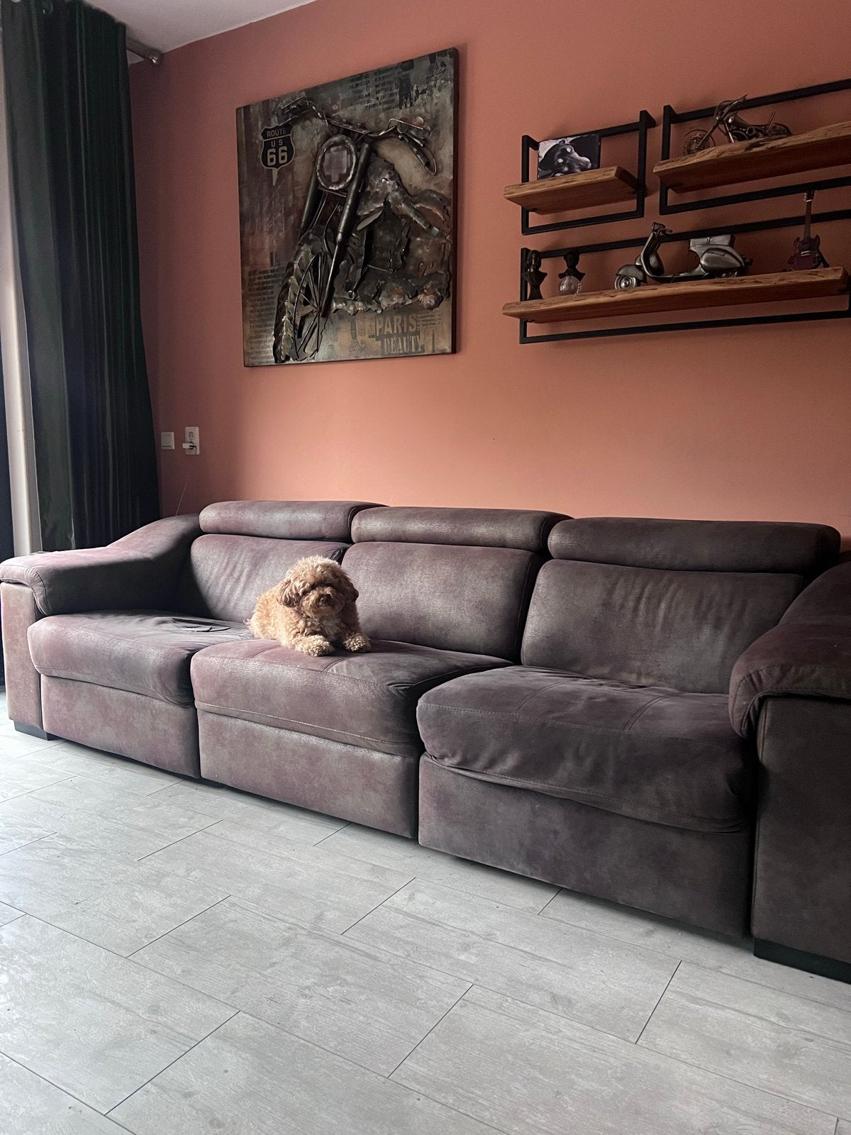 Comfortabele bank met relaxfunctie en verstelbare hoofdsteun, Ophalen, 250 tot 300 cm, Gebruikt, 75 tot 100 cm