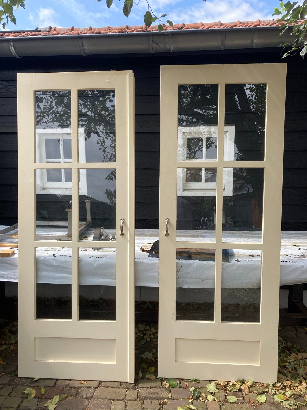 2 nette hardhouten schuifdeuren 211,5x80,5cm (ook stompe deu, Ophalen, Gebruikt, 80 tot 100 cm, Binnendeur