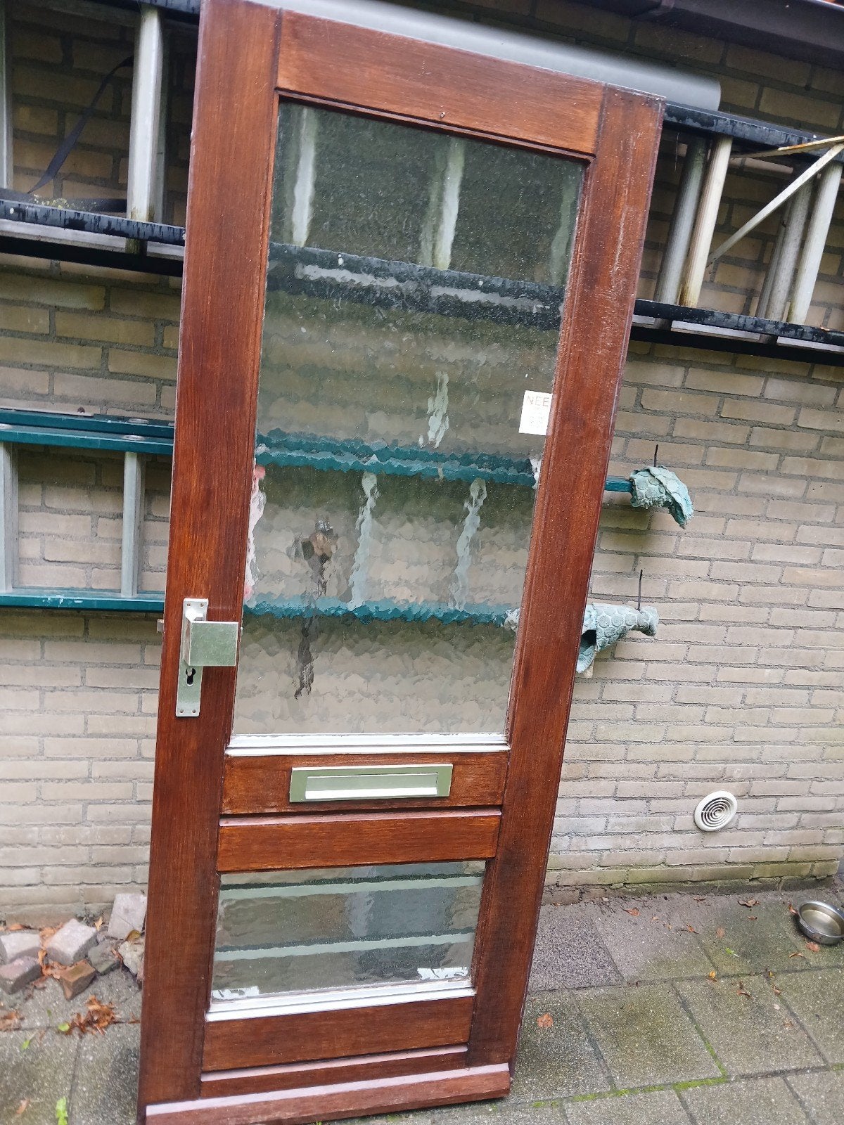Voordeur, Ophalen, Gebruikt, 200 tot 215 cm, Glas