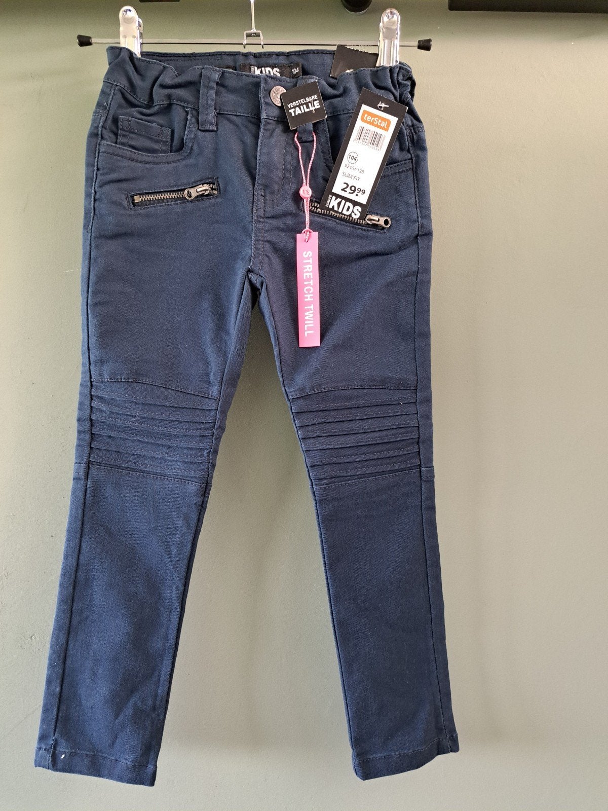 Nieuw slim fit meisjes broek mt. 104 blauw TER STAL, Broek, Meisje, Terstal, Nieuw