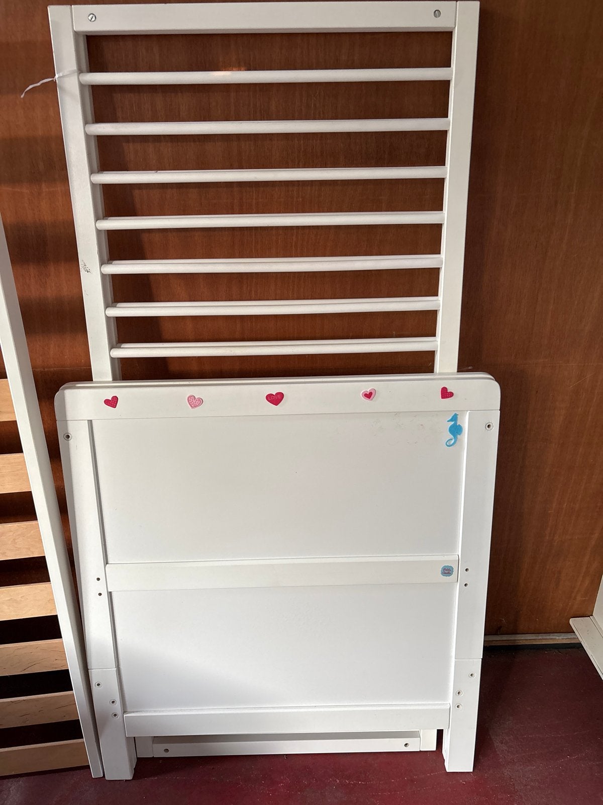 Wit peuterbed 75x145 cm, Kinderen en Baby's, Kinderkamer | Bedden, Ophalen, Gebruikt, 140 tot 160 cm, 70 tot 85 cm