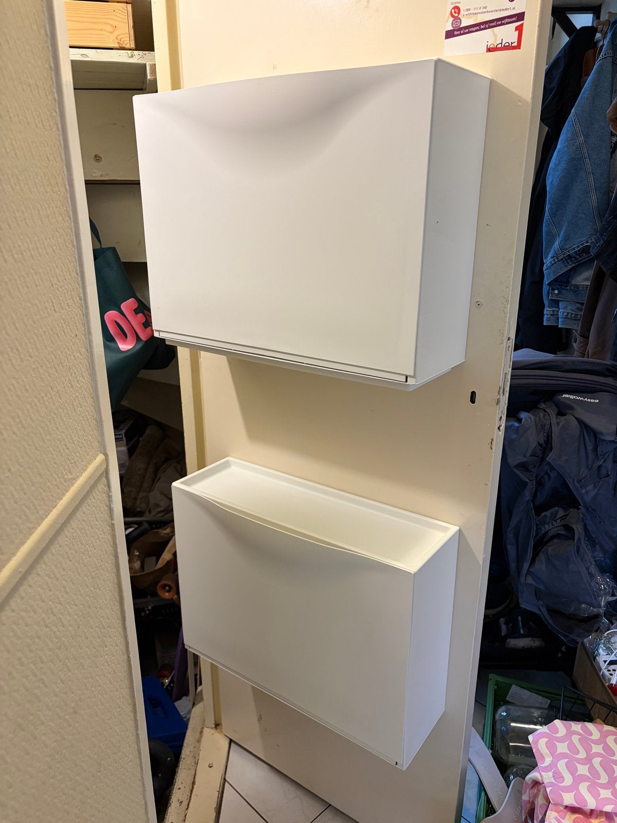 IKEA BISSA Schoenenkast - Wit, 2 vakken, Huis en Inrichting, Ophalen, Gebruikt