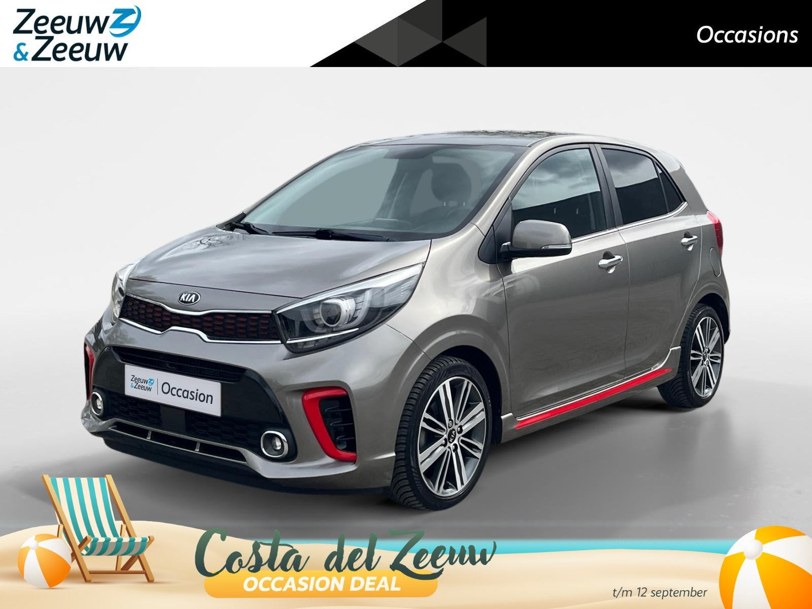 Kia Picanto 1.0 T-GDI GT-Line | 100 PK | Navigatie | Climate, Auto's, Kia, Voorwielaandrijving, 101 pk, Gebruikt, 920 kg