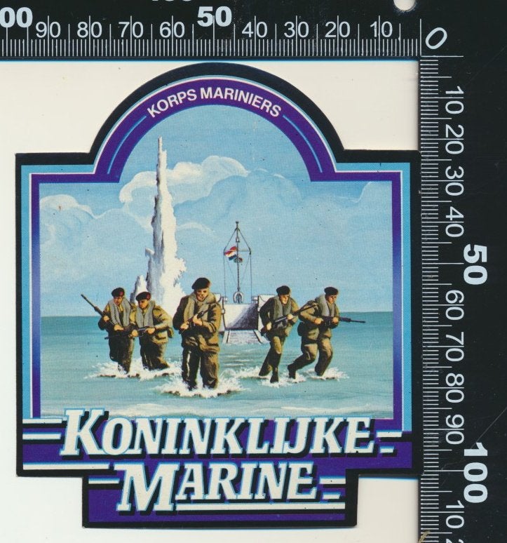Sticker: Koninklijke Marine - Korps Mariniers (5), Verzenden, Zo goed als nieuw, Bedrijf of Vereniging