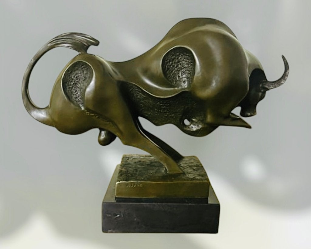 "De Stier" - prachtig bronzen beeld van Milo - €299, Overige onderwerpen, Art nouveau, Ophalen of Verzenden, Brons