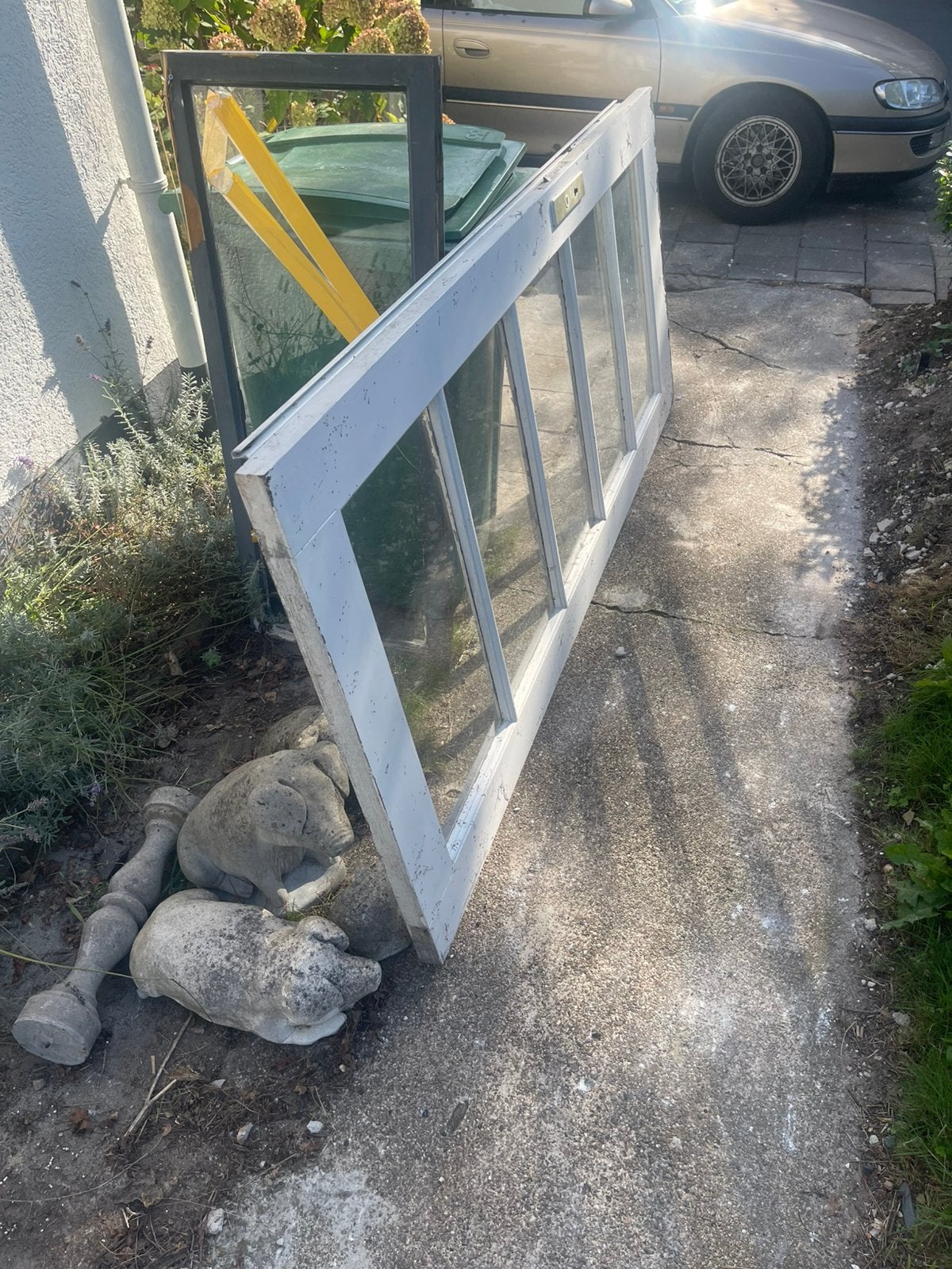 Gratis buitendeur, Gebruikt, Deurkozijn, Inclusief glas, Hout