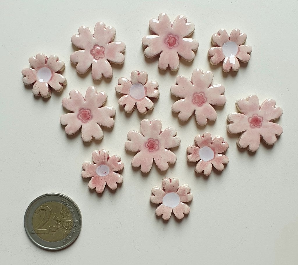 Mozaïek steentjes handgemaakte keramiek bloemetjes, H2B, Hobby en Vrije tijd, Roze, Verzenden, Handgemaakt, Nieuw