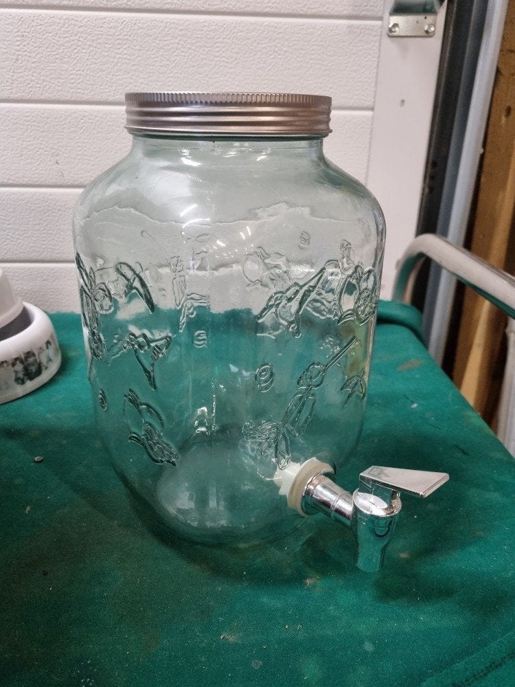 drankdispenser glas met vogels en kraantje, Ophalen of Verzenden, 'T Olde Gre-j, Info@toldegrej.nl, Endepoelstraat 20f Didam