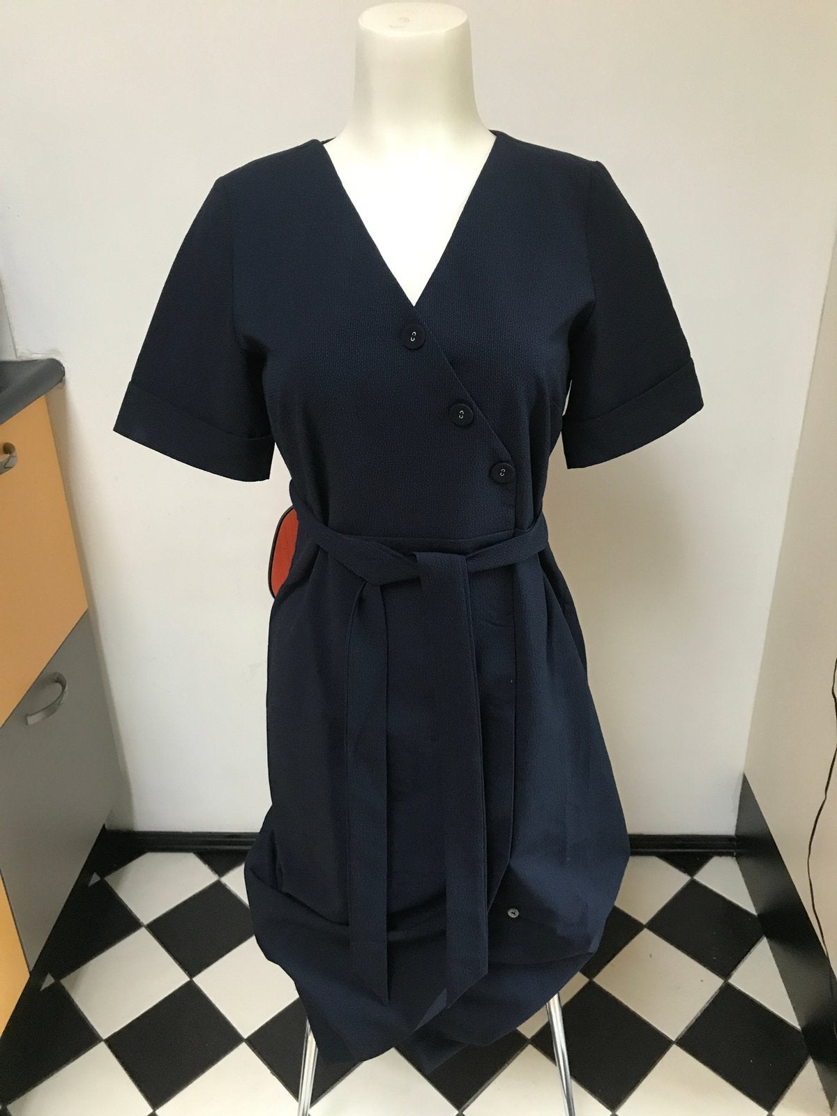 Numph donkerblauw overslag wikkel jurkje 38 jenelle dress 40, Maat 38/40 (M), Blauw, Nieuw, Ophalen of Verzenden
