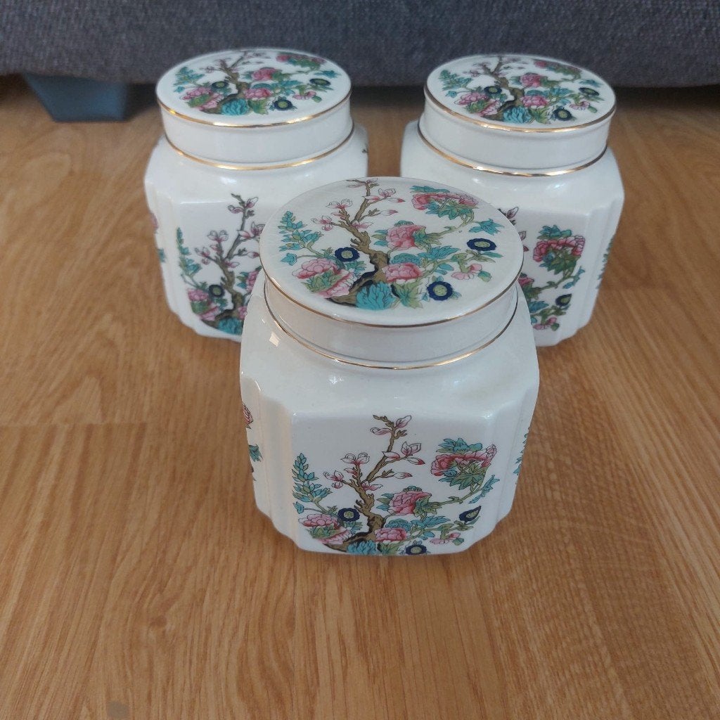3 Vintage DE Koffie/Theebussen‘Indian Tree’Sadler England, Ophalen of Verzenden