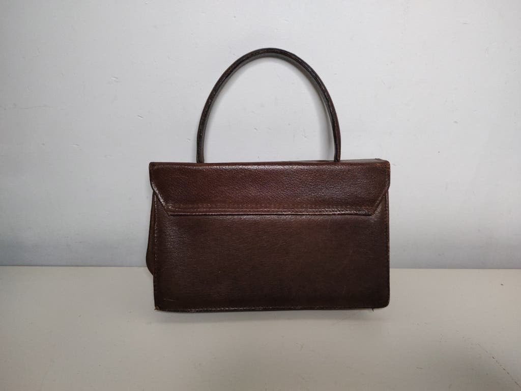 K590 VINTAGE jaren 30 40 handtas van oma in zeer goede staat, Gebruikt, Bruin, Onbekend, Ophalen of Verzenden