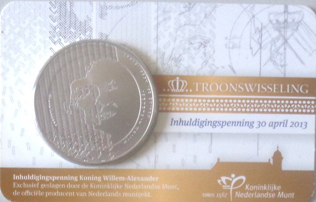 Coincard Troonswisseling / Inhuldigingspenning 30 april 2013, Verzenden, Koningin Beatrix, Overige waardes, Losse munt