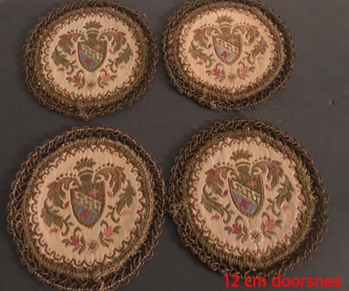Vintage Onderzetters (4 stuks) - Kleedjes, Ophalen of Verzenden, Zo goed als nieuw
