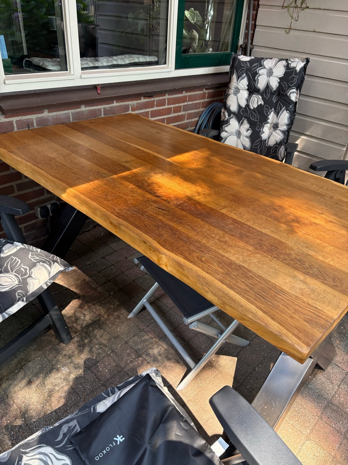 Massief houten tafelblad - robuust en stijlvol, Ophalen, Gebruikt, Eikenhout, 50 tot 100 cm