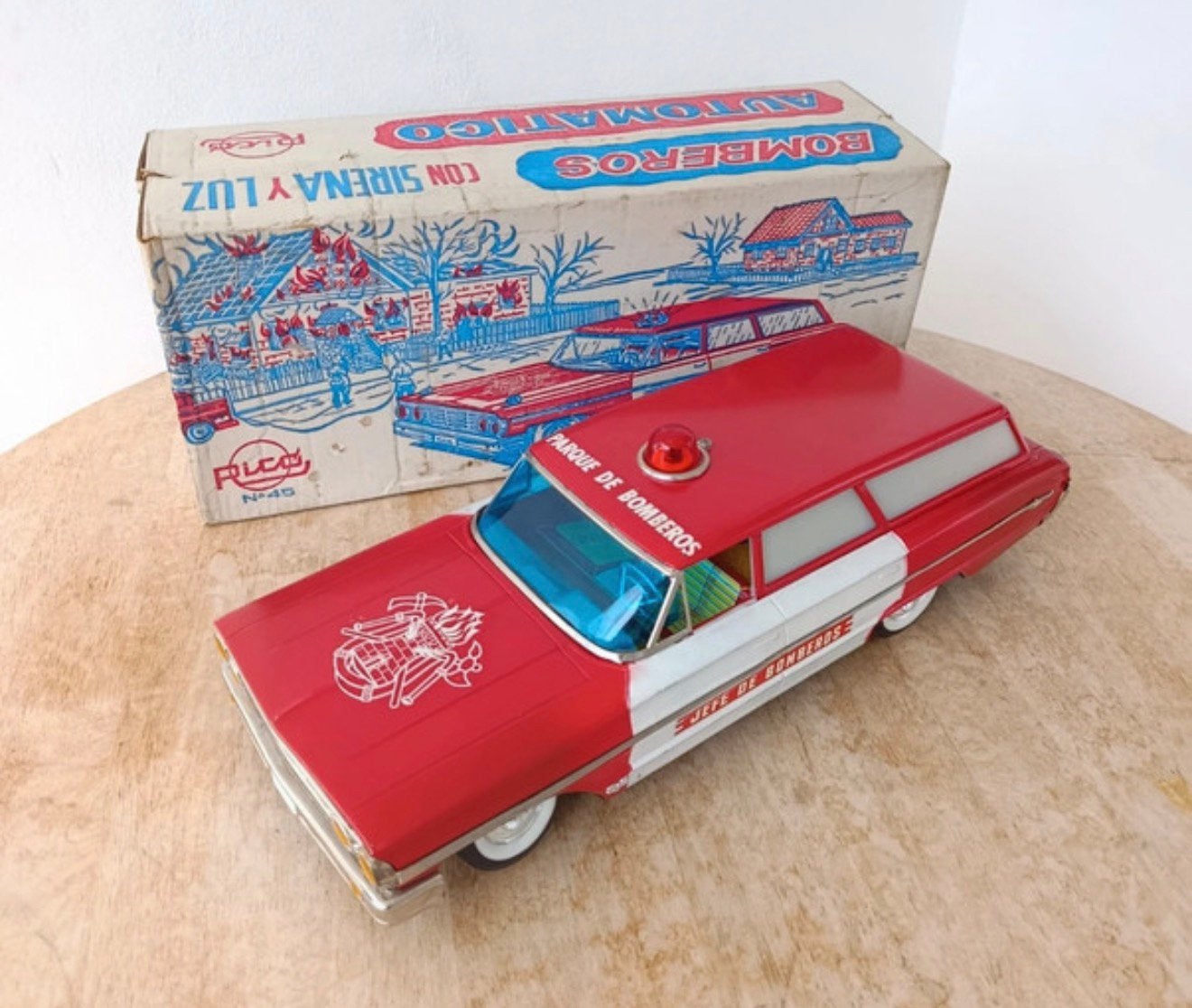 Zeldzame 48CM Rico Spanje Ford Galaxy Brandweer - Met Doos!, Ophalen of Verzenden