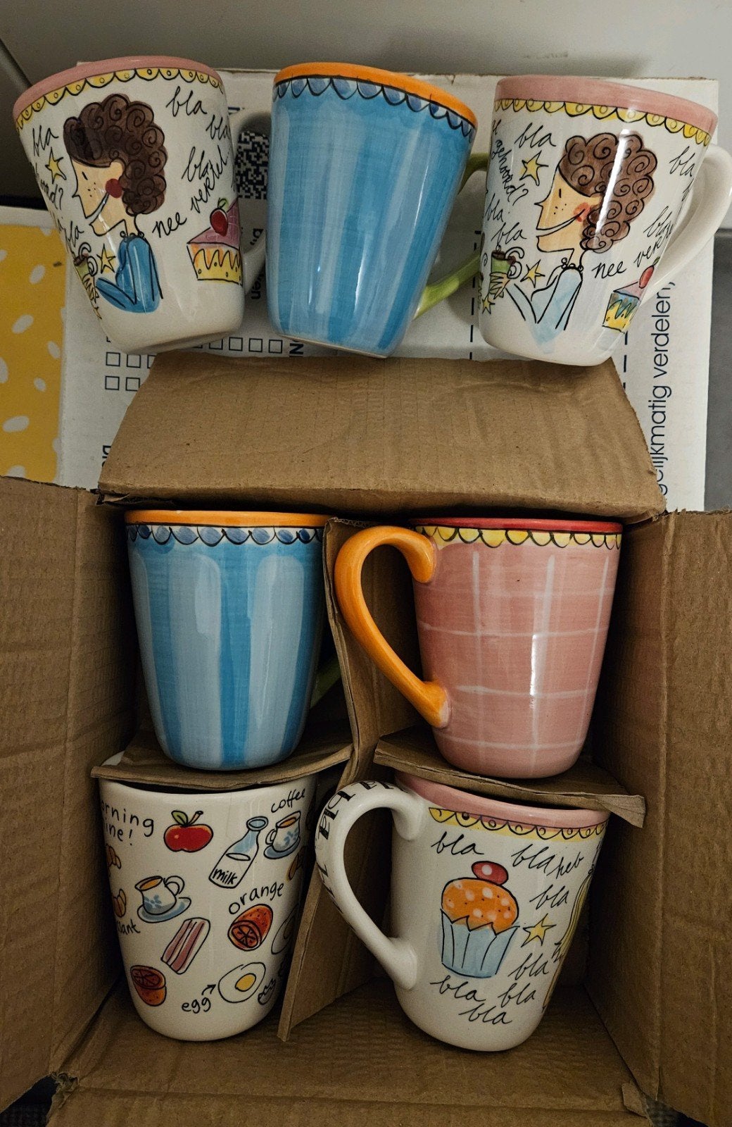 Bonte verzameling Blond Amsterdam servies (12 stuks), Ophalen, Zo goed als nieuw, Overige stijlen, Aardewerk