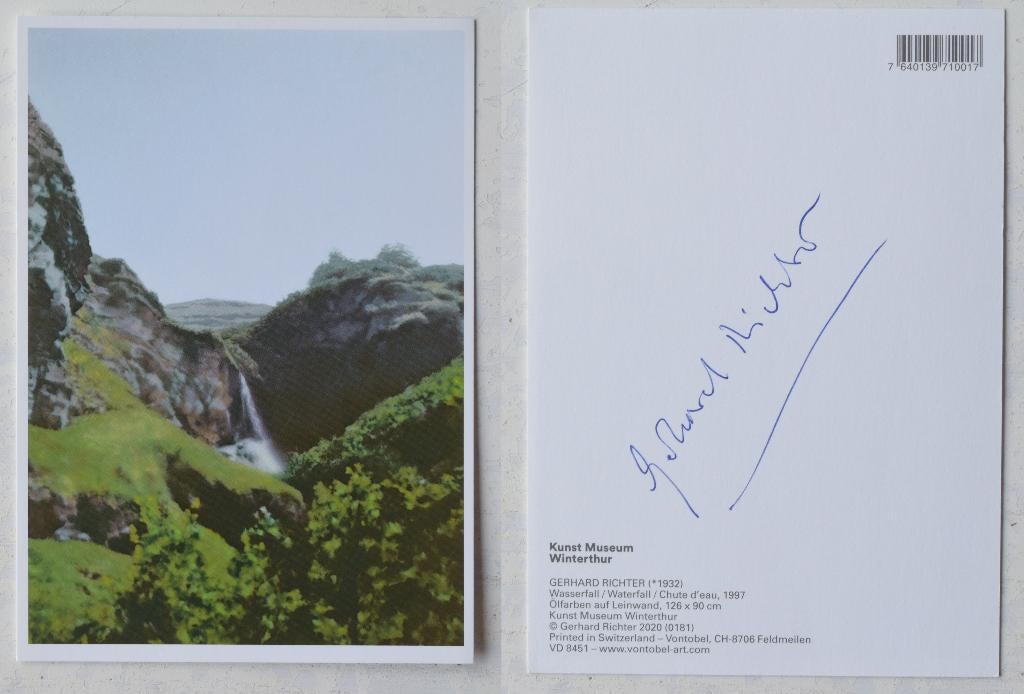 Gerhard Richter Gesigneerde Kaart met handtekening, Verzenden