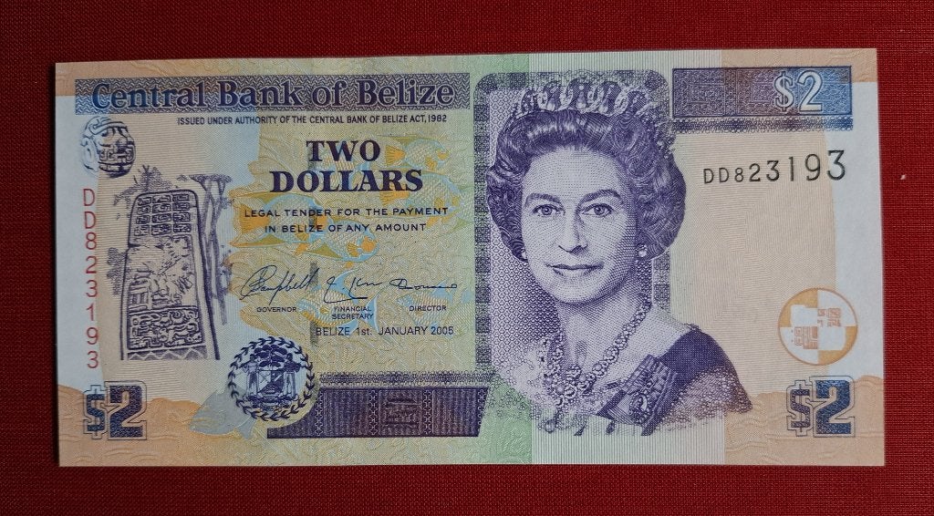 BELIZE 2 dollars 2005, Postzegels en Munten, Ophalen of Verzenden, Midden-Amerika, Los biljet
