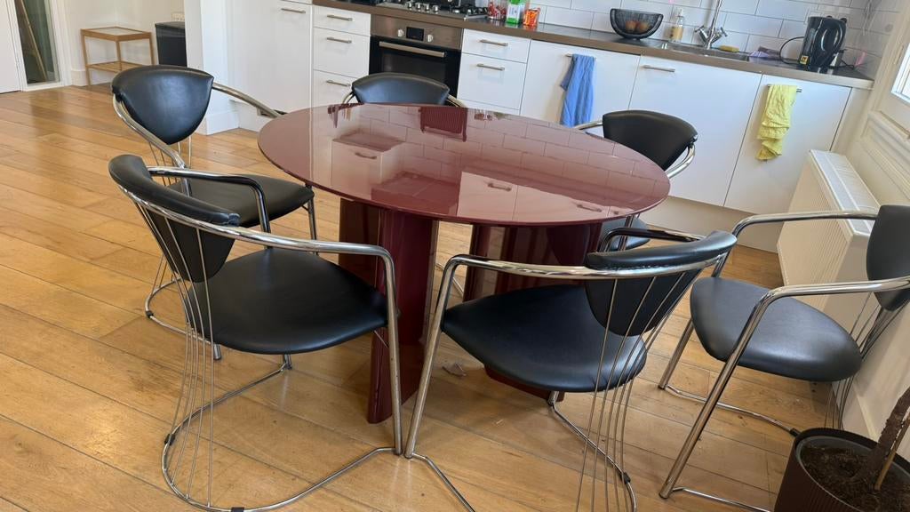 6x prachtige vintage design Effezeta eetkamerstoelen, Huis en Inrichting, Ophalen, 200 cm of meer, 50 tot 100 cm, Zo goed als nieuw