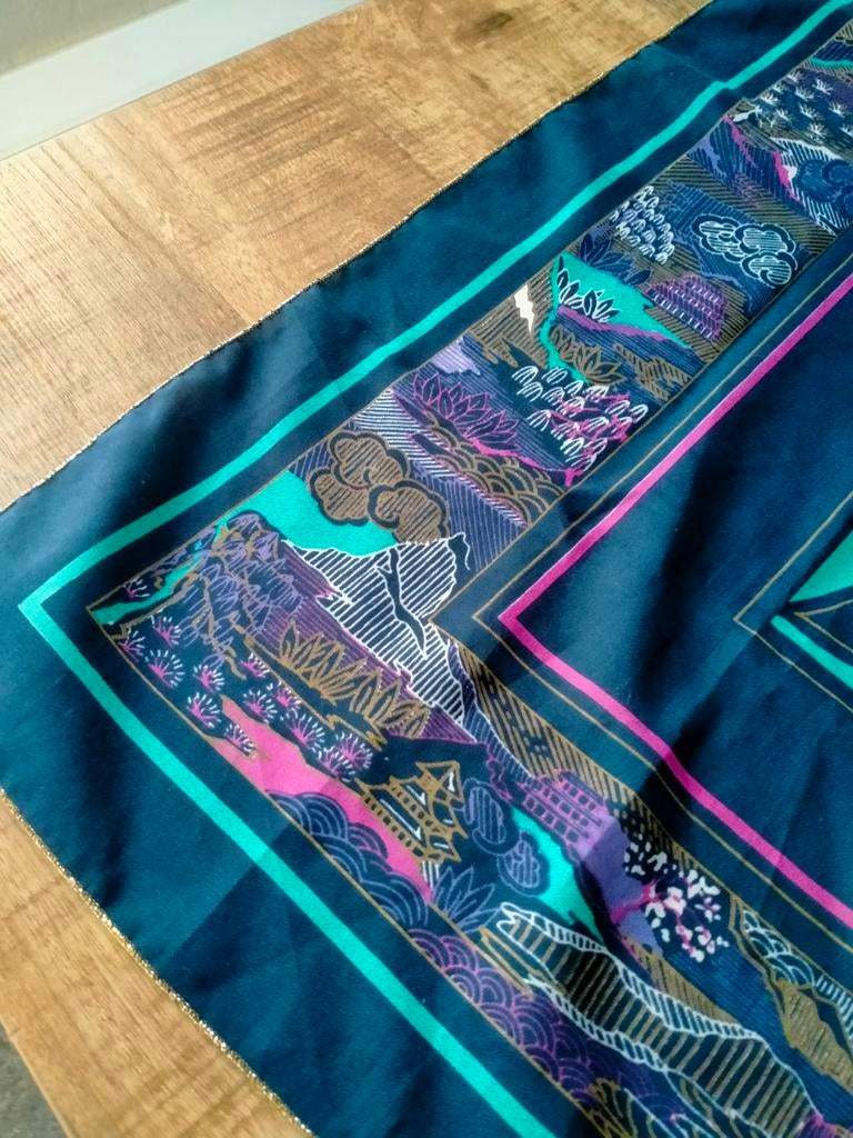 Romano Zani Zijden Sjaal met Oosterse Print, Romano Zani, Ophalen of Verzenden, Zo goed als nieuw, Sjaal