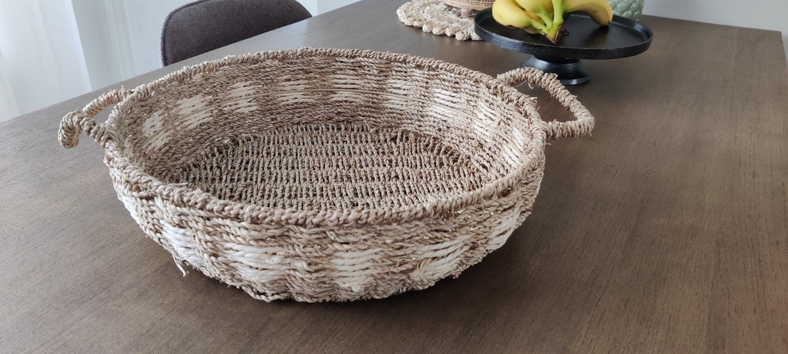 zeegras mand, Huis en Inrichting, Woonaccessoires | Schalen en Manden, Ophalen, Zo goed als nieuw, Rond, Riet
