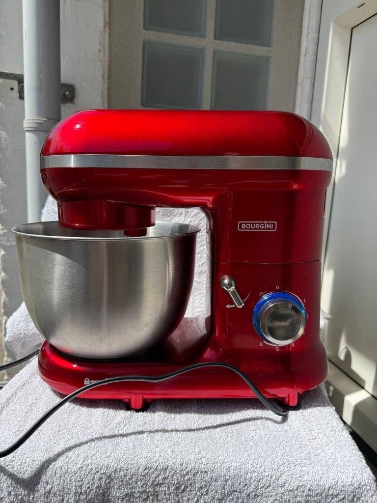 Bourgini Kitchen Chef 1300W 4.5L Rood, Witgoed en Apparatuur, Keukenmixers, Zo goed als nieuw, 4 liter of meer, 3 snelheden of meer