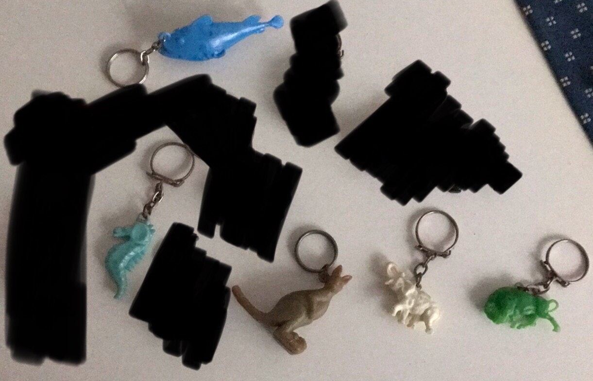 Vintage sleutelhangers verschillende dieren, vis, zeepaardje, Ophalen of Verzenden, Zo goed als nieuw
