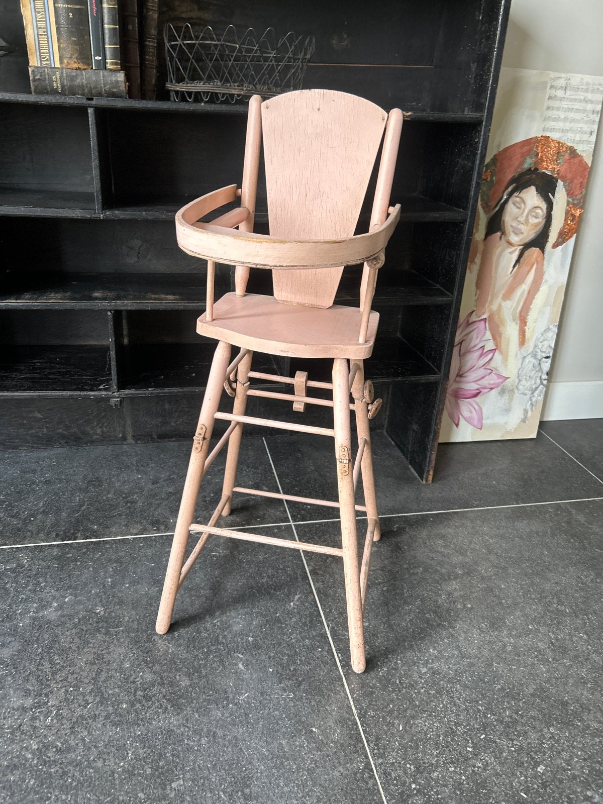 Antiek poppenstoeltje, 81 cm hoog, 2-in-1, Ophalen