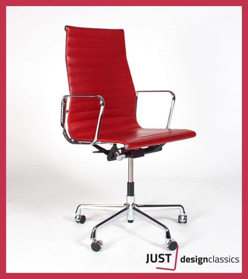 Eames Vitra ea 119 Rood Leder Chroom (voorraad:28), Huis en Inrichting, Bureaustoelen, Niet ingevuld, Niet ingevuld, Ophalen of Verzenden