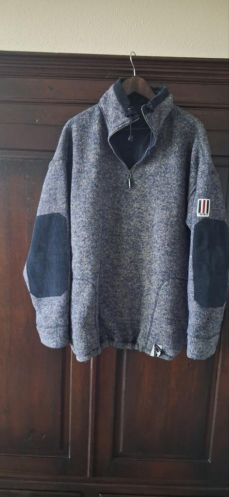 Vintage Gaastra trui met elleboogstukken, Gaastra, Blauw, Maat 56/58 (XL), Ophalen of Verzenden