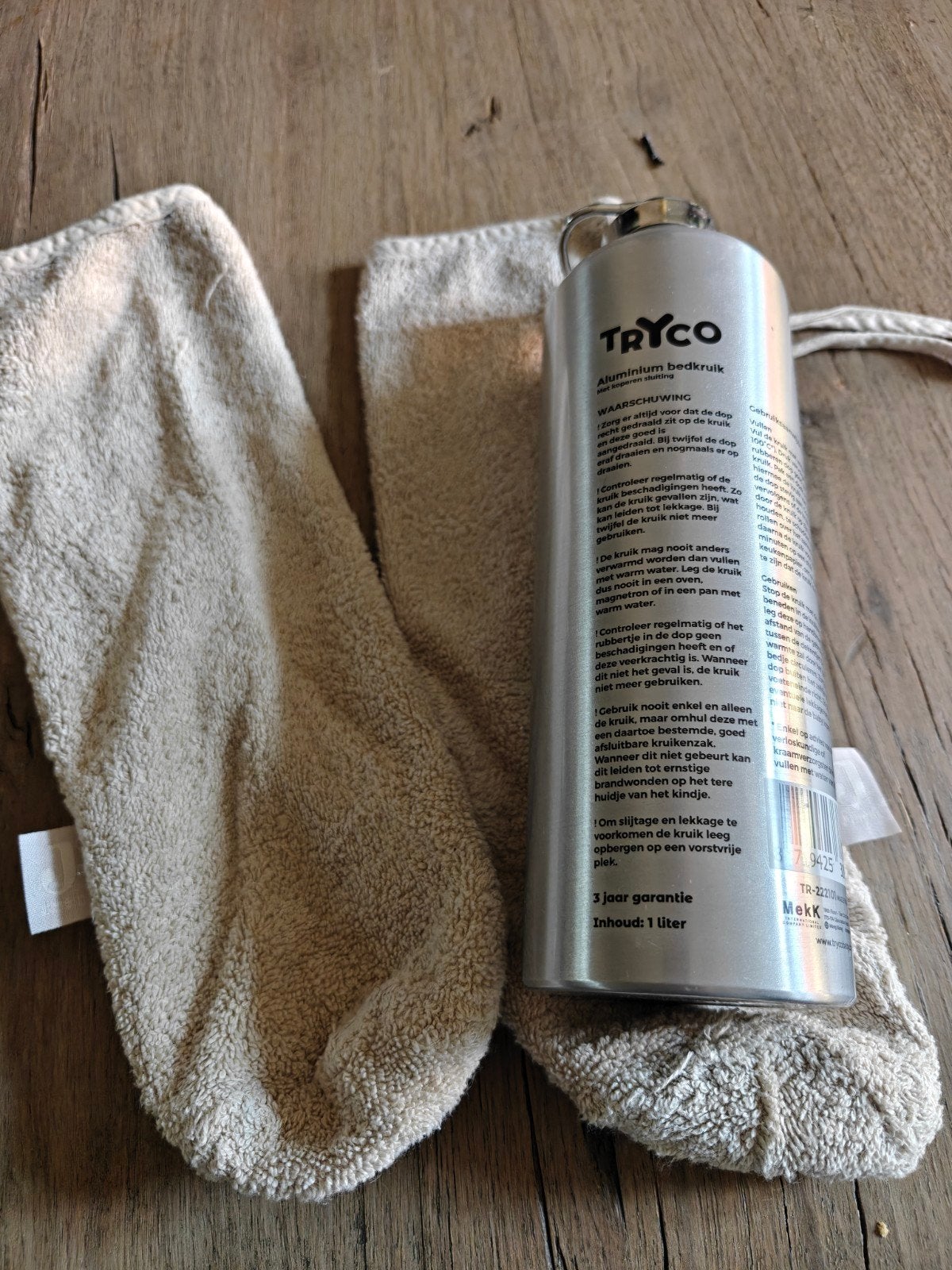 Tryco Aluminium Bedkruik met Hoes - 1 Liter, Ophalen of Verzenden, Gebruikt