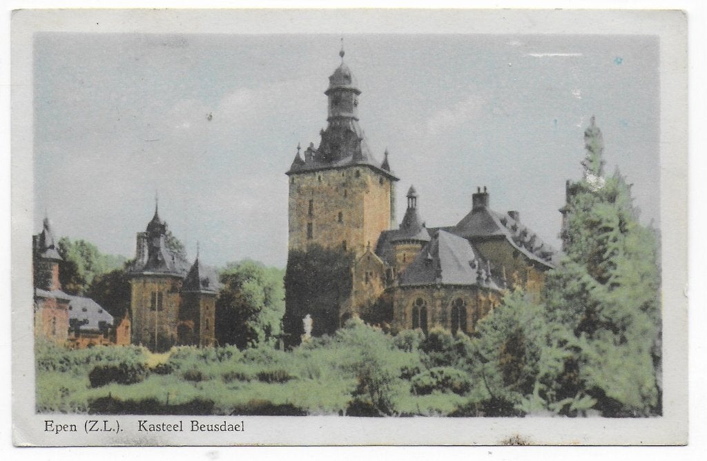 Epen Kasteel Beusdael Oude Gelopen Ansichtkaart ( B6334 ), Ophalen of Verzenden, 1940 tot 1960, Gelopen, Limburg