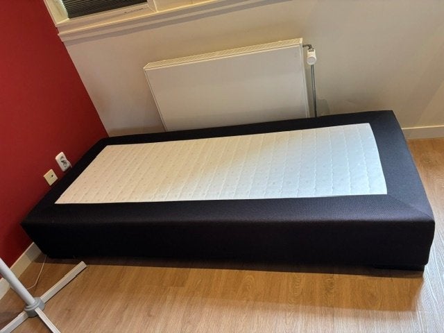Gratis eenpersoons boxspring 200x90, Ophalen, Gebruikt, 90 cm, Eenpersoons