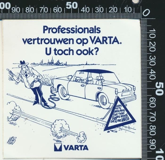 Sticker: Varta - Professionals vertrouwen op Varta (1), Verzamelen, Ophalen of Verzenden, Zo goed als nieuw, Auto of Motor