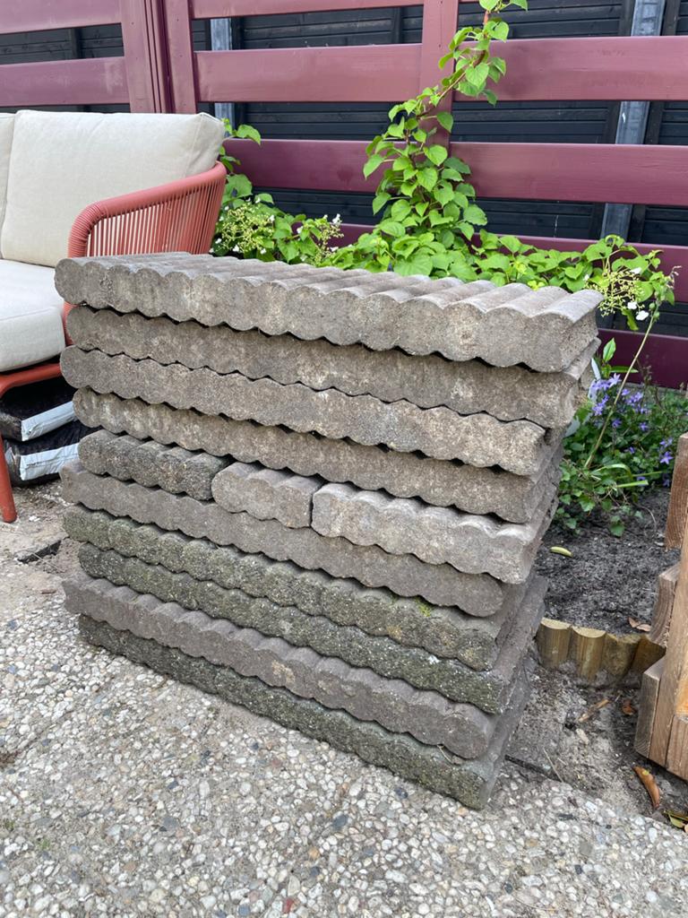 Palissade rondoband beton ~6,5 meter, Ophalen, Gebruikt, 25 tot 50 cm, 200 cm of meer