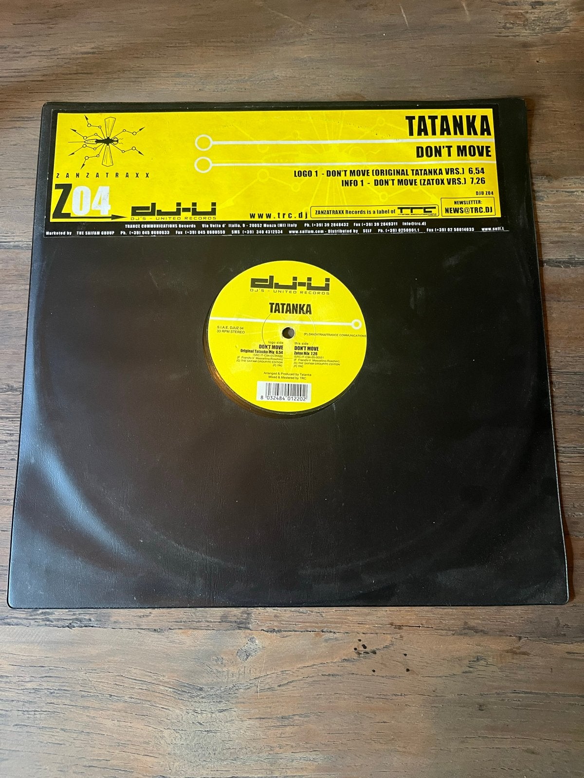 Tatanka - Don't Move (Zanzatraxx), Ophalen of Verzenden, Gebruikt, 12 inch, EP