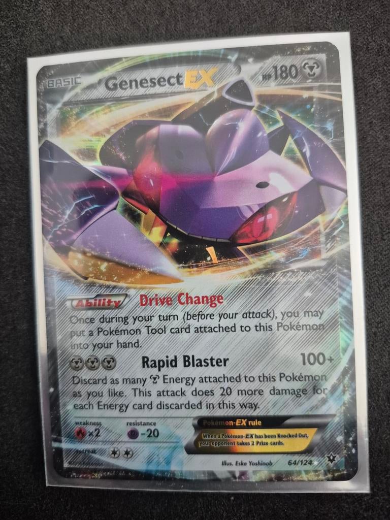 Genesect EX Pokémon Kaart 64/124, Ophalen of Verzenden, Zo goed als nieuw, Losse kaart, Foil