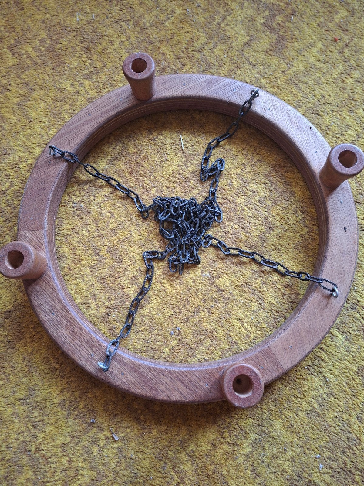 Houten krans met vier kaarsenhouders om op te hangen, Huis en Inrichting, Woonaccessoires | Kransen, 40 cm, Gebruikt, Krans, Ophalen of Verzenden