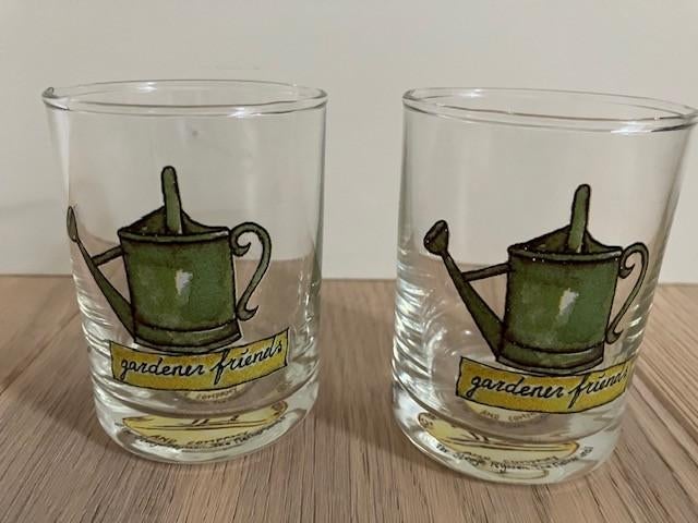 2 glazen Jet ter Steege Gardener Friends, Glas of Glazen, Ophalen of Verzenden, Overige stijlen, Glas