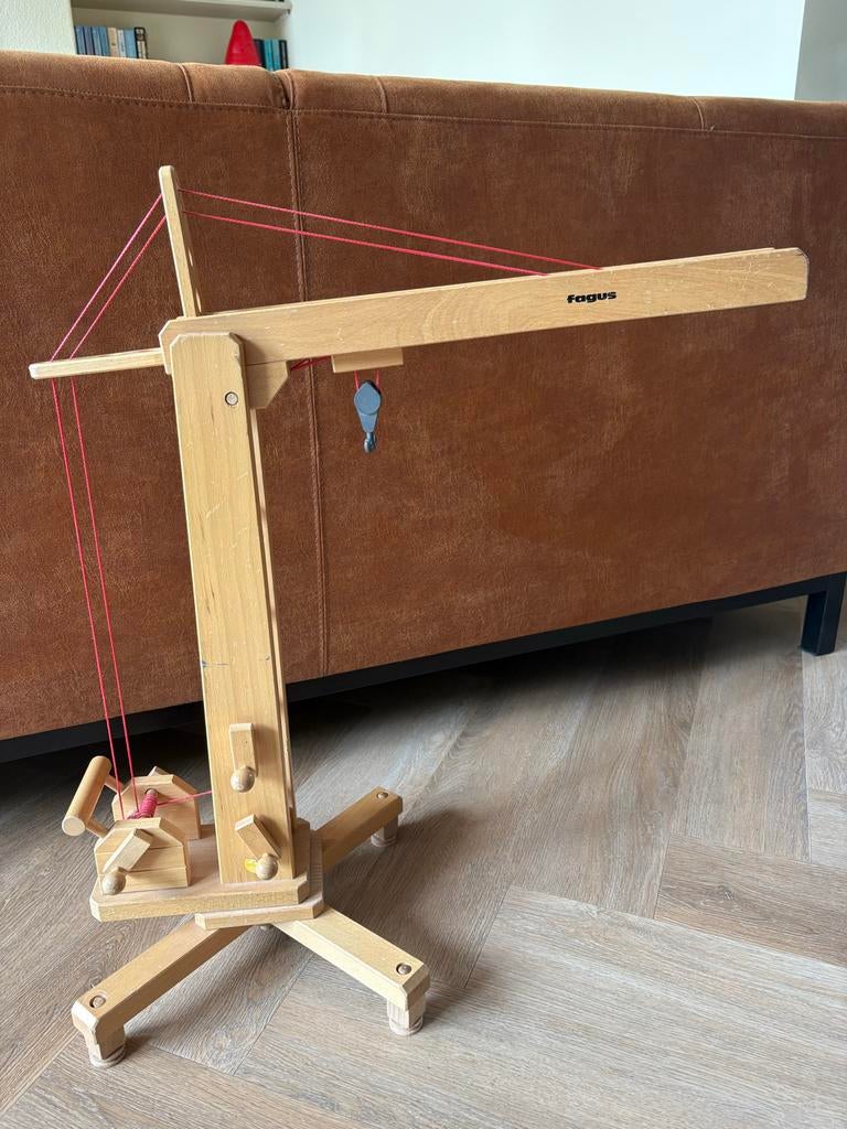 Fagus Houten Hijskraan - Nette Staat, Werkende Katrollen, Ophalen of Verzenden, Gebruikt